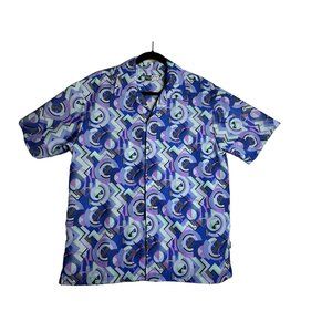 Retro 50's-60's IZ IT U USA Rockabilly Geometric Shirt‎ Mens Medium